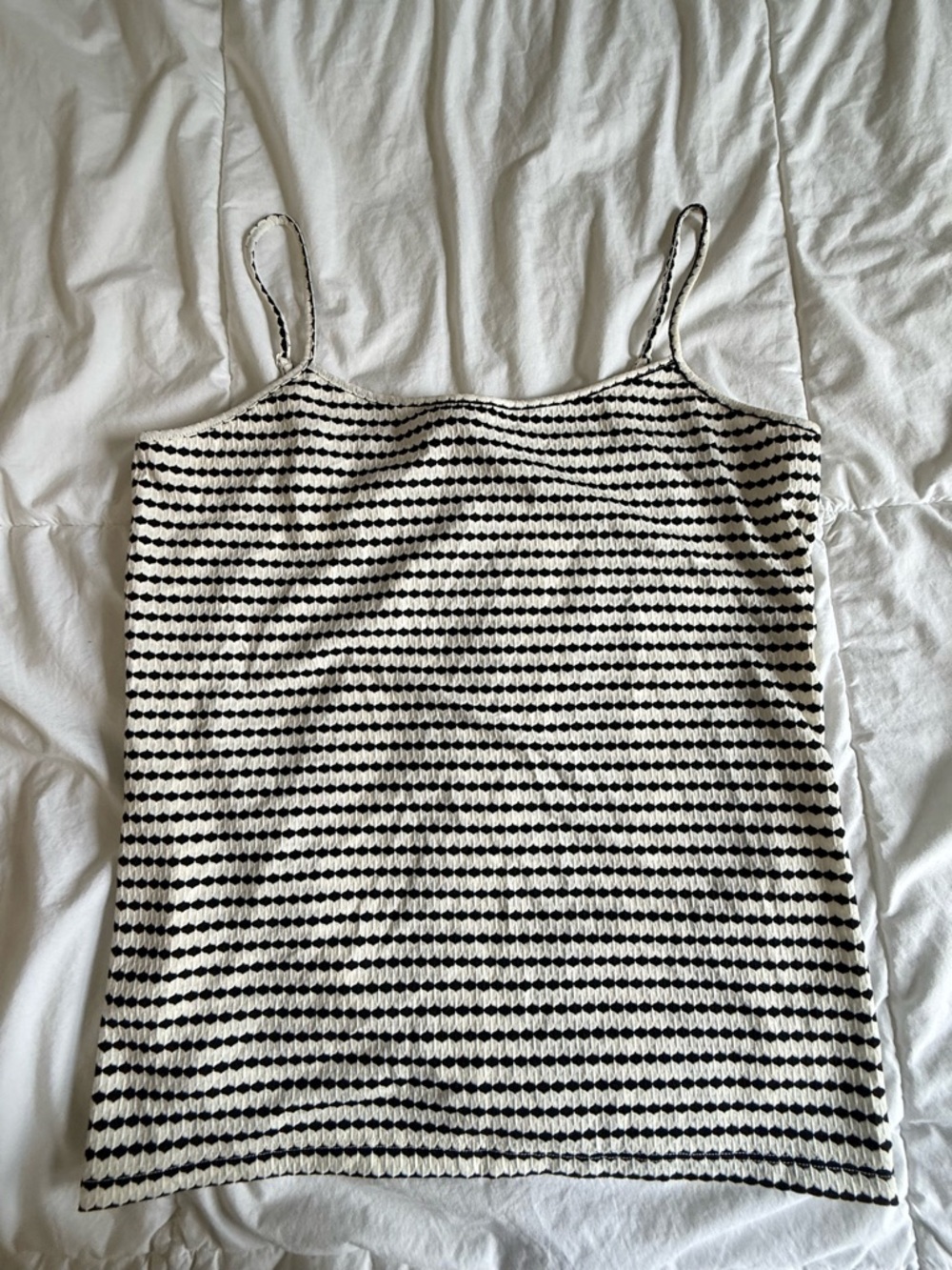 LOFT Black & White Striped Knit Cami